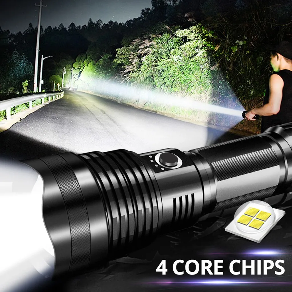 

New Led Zoom Flashlight Xhp70 Torch Usb Rechargeable Waterproof Lamp Ultra Bright Bike Accessories Велосипедные Аксесуары