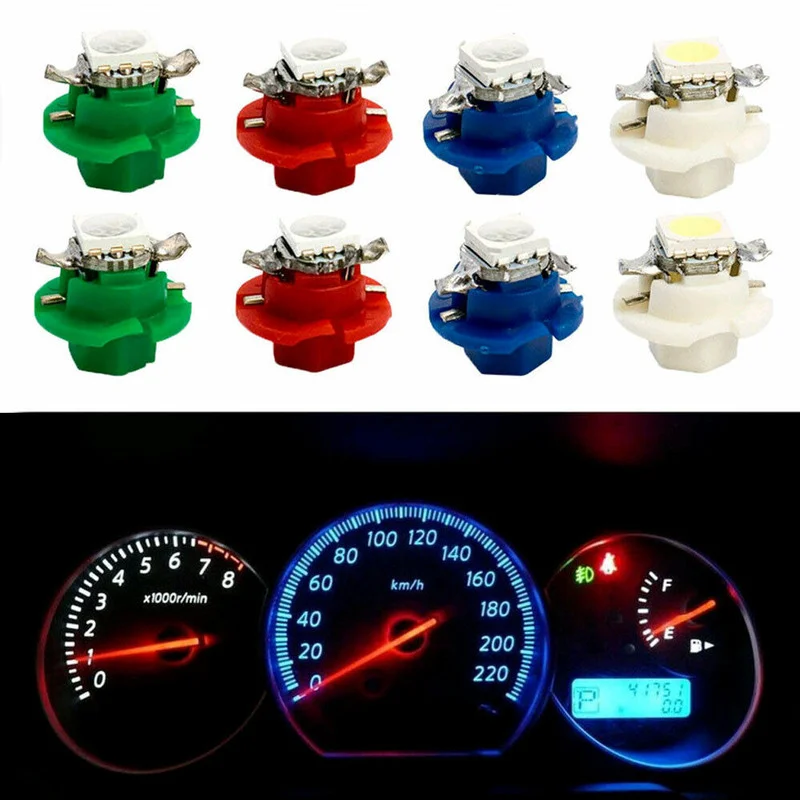 

50Pcs T5 B8.4D 5050 LED 12V Indicator Lights Cluster Gauge Dashboard Dash Lamp Bulb Functional and Durable Indicator Instrument