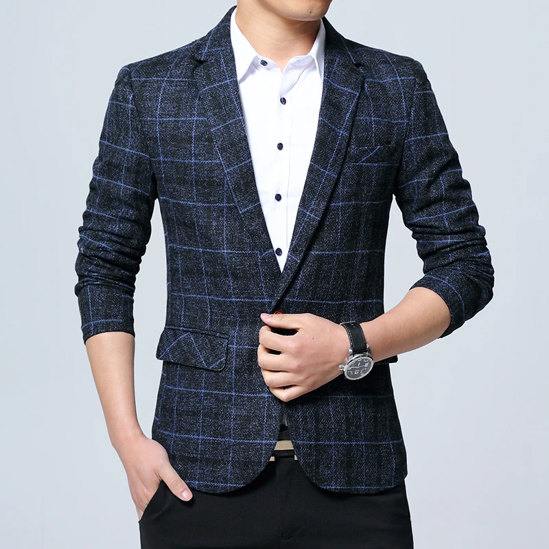 

New Spring British Style Jacket Nice Men Slim Business Jacket Fashion Casual Blazer Men Brand Coat Coat M-5XL Worth Having