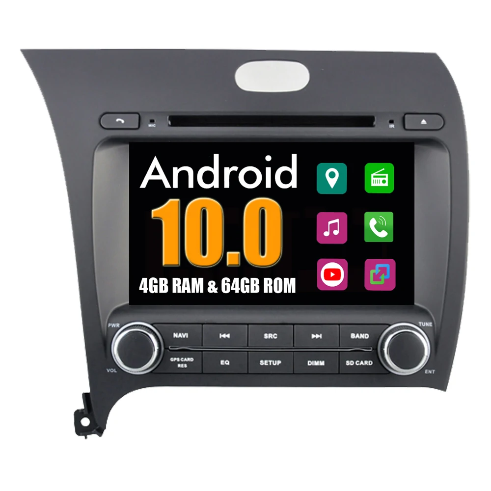 Автомагнитола RoverOne с DVD GPS для Kia K3 Forte Cerato Android 10 сенсорный экран мультимедийный