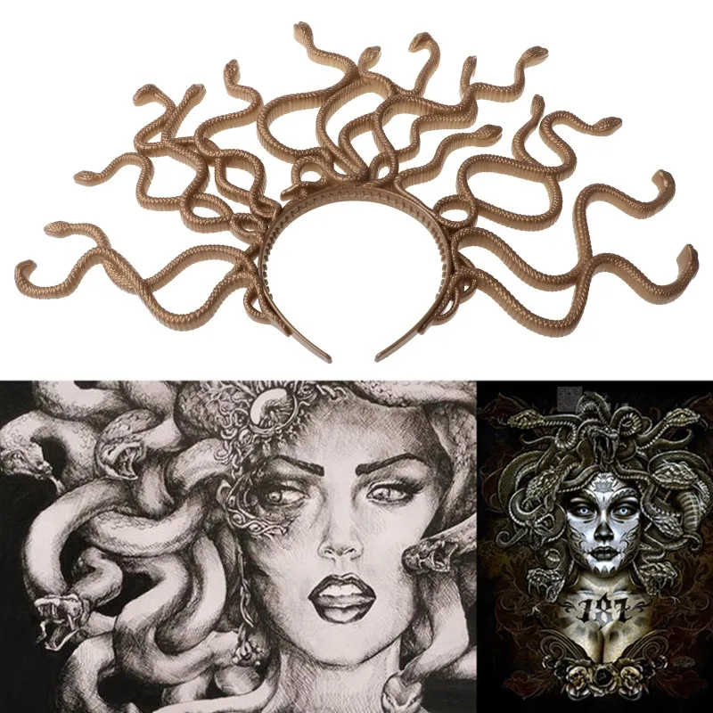 Хэллоуин Винтаж Медуза костюм змейки повязка на голову Платье для косплея