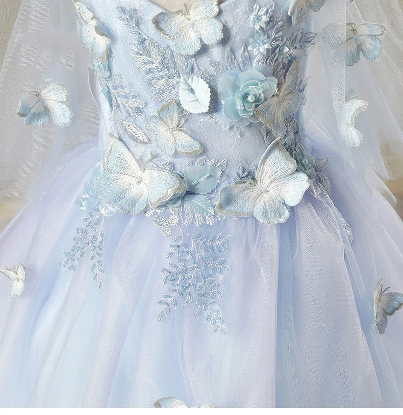 Детское вечернее платье модель 2022 года кружевное для девочек на свадьбу день