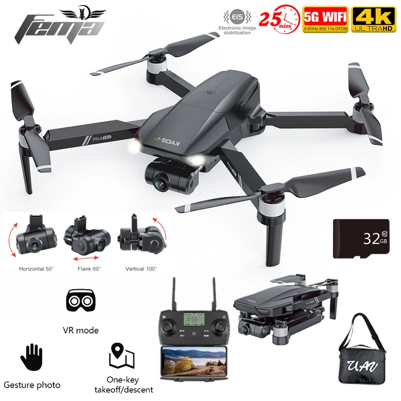 

Квадрокоптер FEMA RC GPS складной, 2 оси, 4K HD-камера, 1000 м