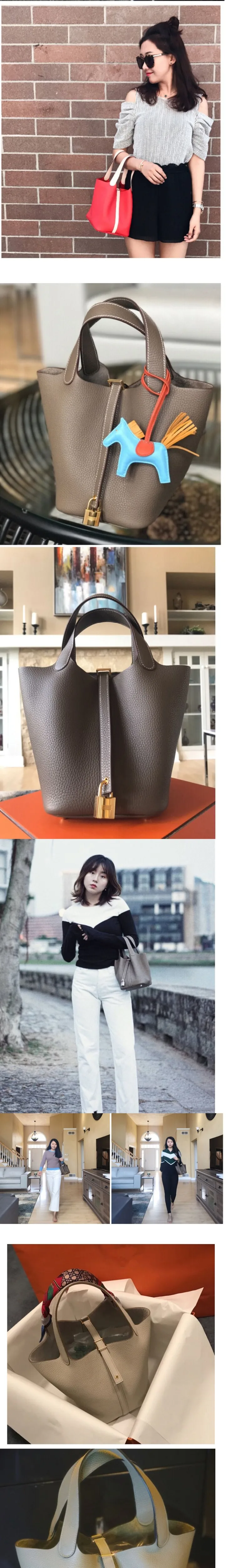 Buyuwant Genuine Leather Handbags Drawstring Designer leather bucket bag lychee pattern simple handbag GN-SB-stlzbd