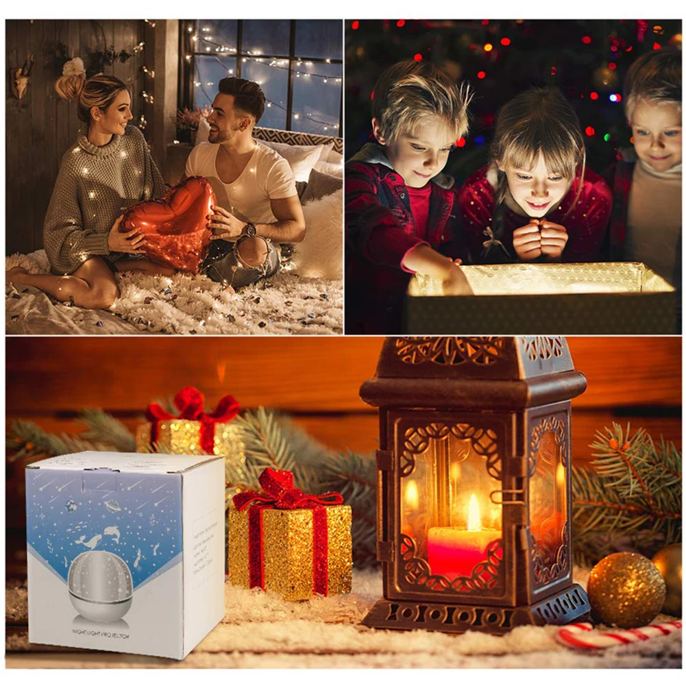 

Rotating Music Projector Lamp USB Rechargeable LED Night Light Bedroom Decoration Children Kids Valentine Day Gift