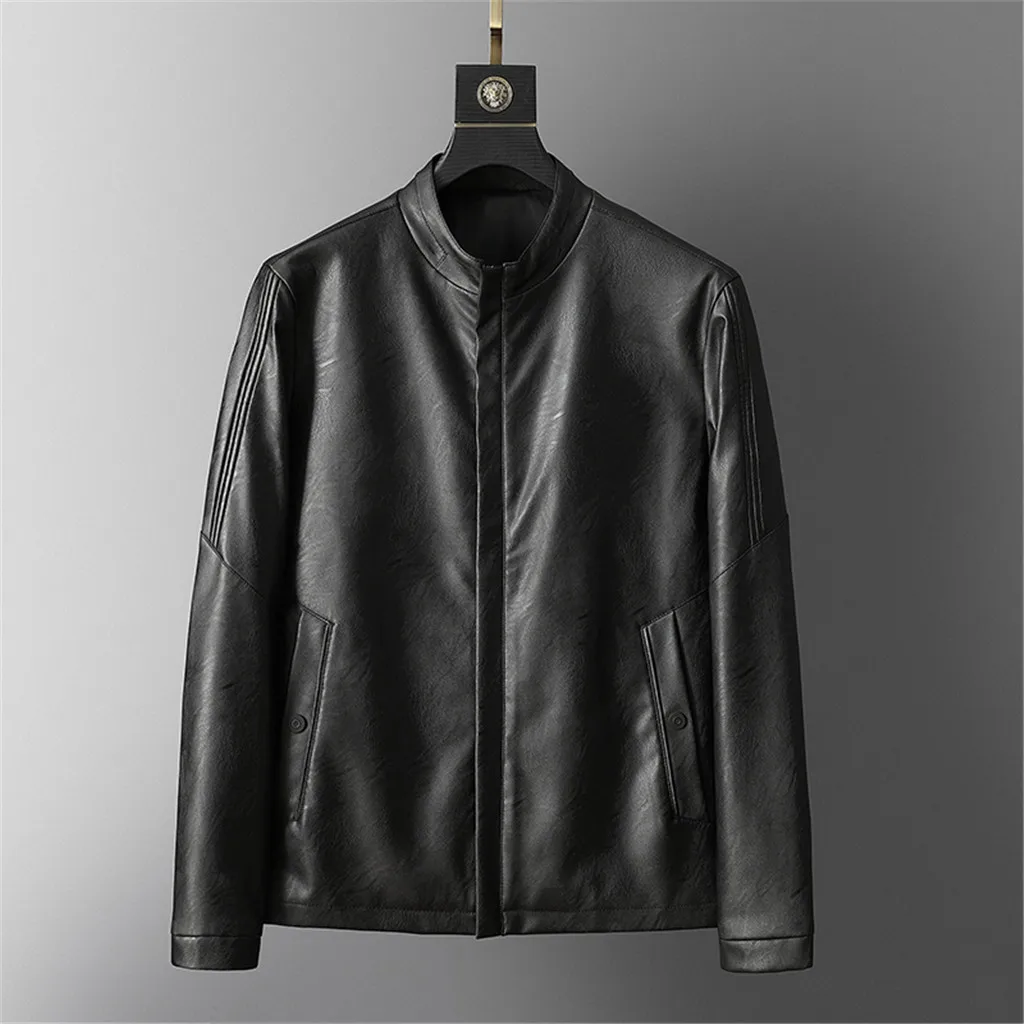 Dropshipping Casual Tops Plus Size Fashion Men's Autumn Winter New Retro Solid Collar Jacket Pure Long Sleeved Coat man Handsom