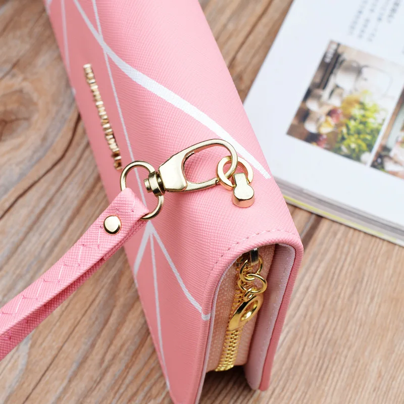 Женский кошелек женские кожаные кошельки Длинный на ремешке женский зажим