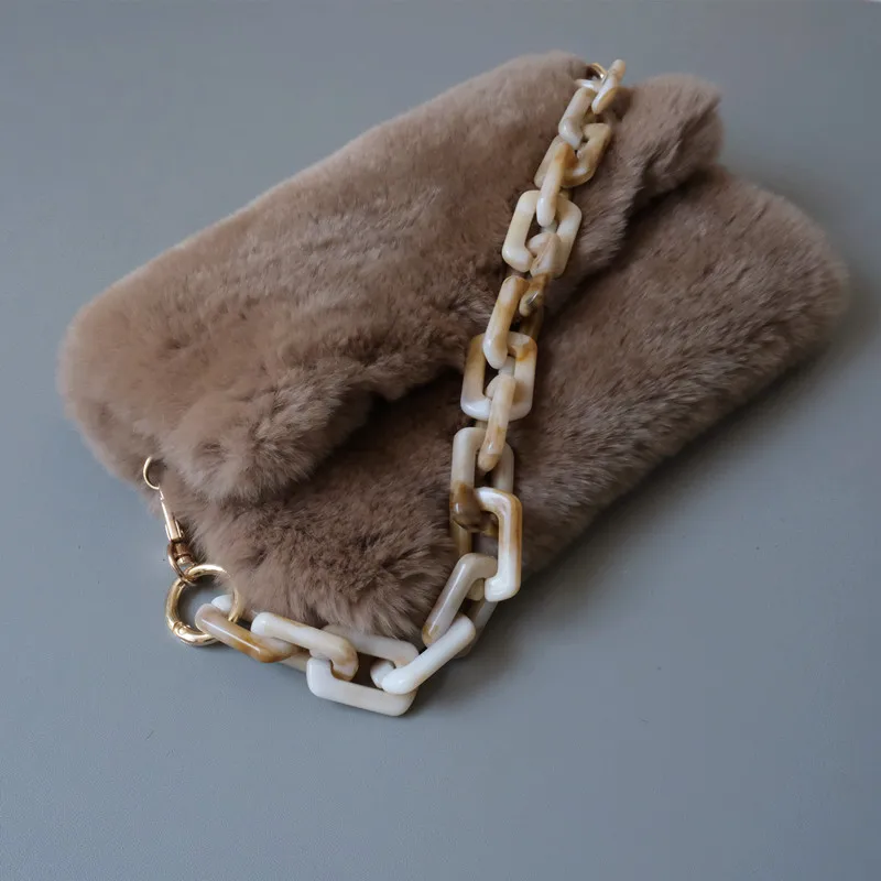 New Fashion Woman Bag Accessory Detachable Parts Replacement Chain Beige Resin Luxury Strap Women Acrylic Shoulder Handle Chain