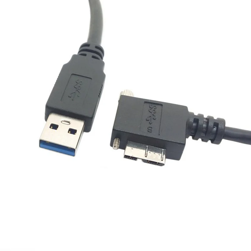 Кабель USB 3 0 A Male to Micro B с левым углом 90 градусов запорными винтами для Nikon D800 D800E D810 15
