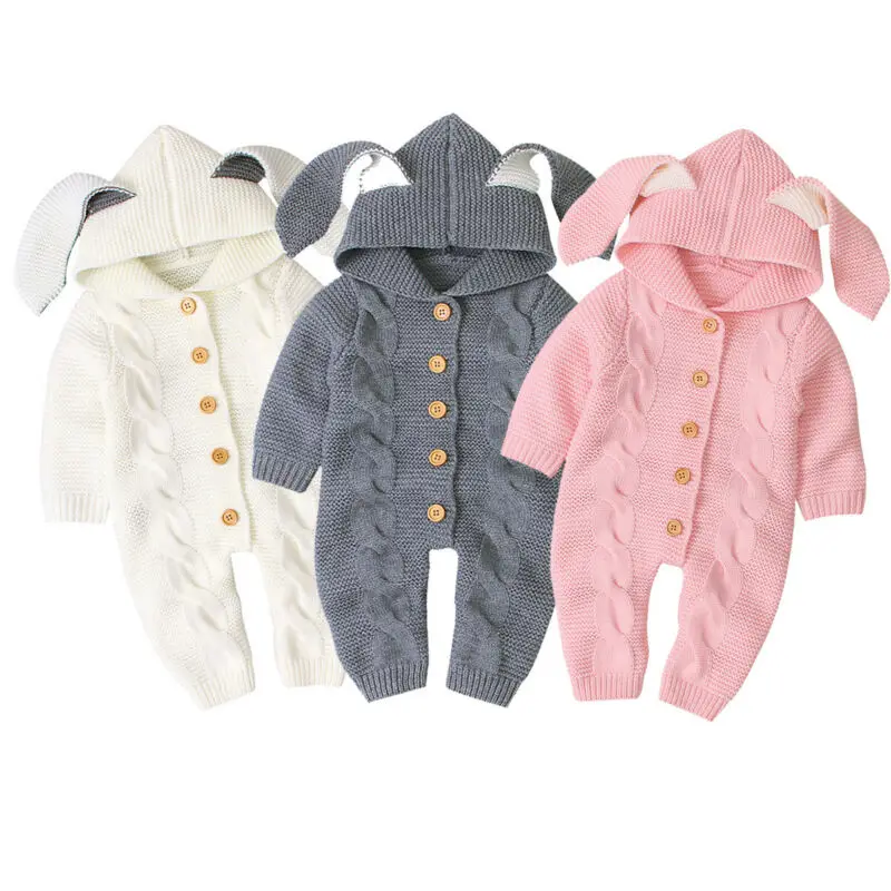 Комбинезон трикотажный теплый для младенцев на весну/осень|Ромперы| |