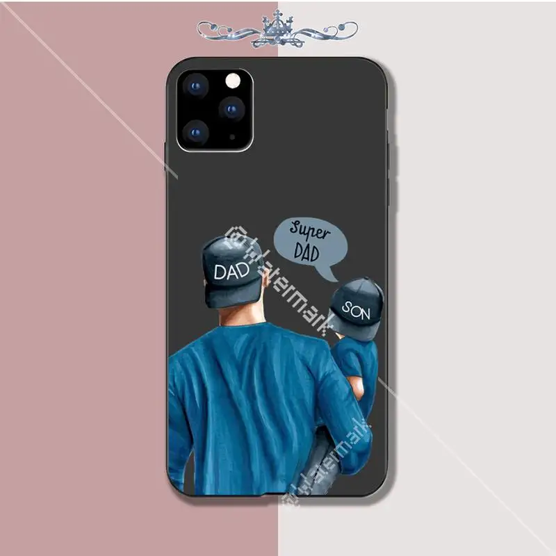 Супер папа для мам и дочек близнецов детская силиконовый чехол мобильного