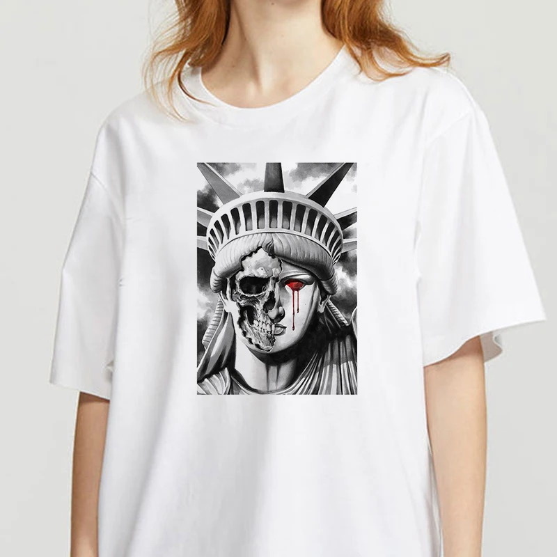 New T Shirt Women Funny Spoof Picture Harajuku T-shirt Unisex Fashion Tshirt Female Kawaii Top Cartoon Graphic Tees | Женская одежда