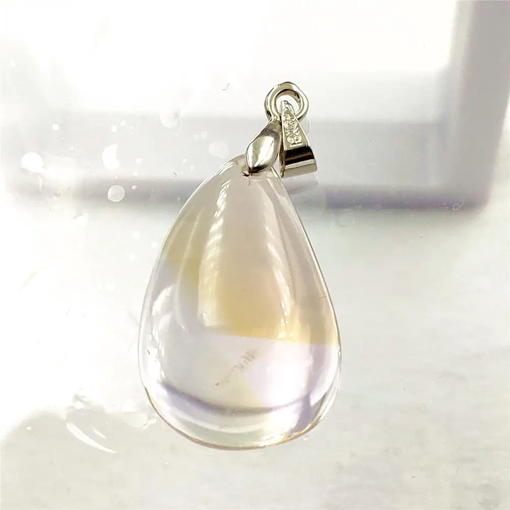 

26x17x9 мм натуральный желтый фиолетовый Аметрин кварцевый кристалл кулон Капля воды для женщин мужчин ювелирные изделия ожерелье AAAAA