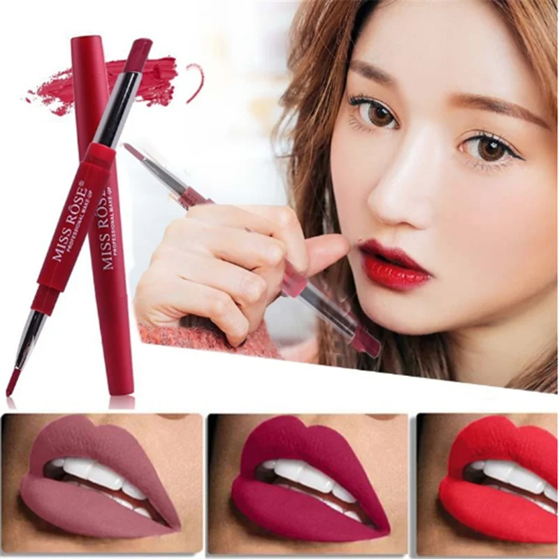 14 цветов двухсторонняя косметика для губ помада-карандаш водостойкий стойкий