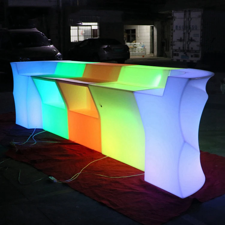 

Hot selling Contracted style Bar KTV combination the wave shape creative cashier reception desk evening party luminous furniture