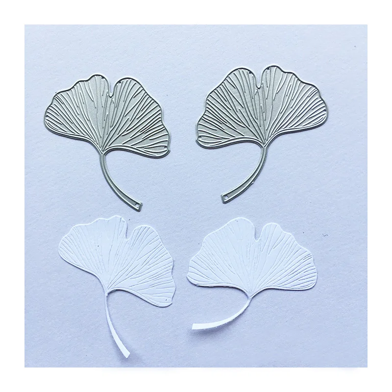 Металлические штампы Ginkgo с рамкой в виде листьев для скрапбукинга трафареты