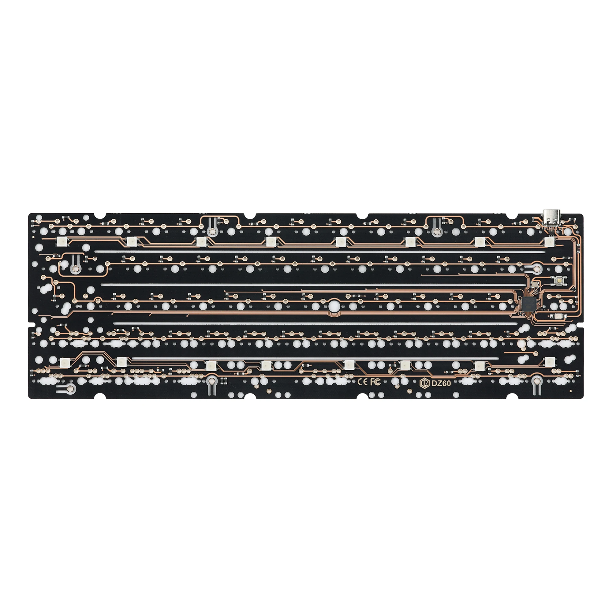 Сварочная печатная плата DZ60 V2 60% Поддержка RGB 61 клавиша 63 клавиши стрелки левое