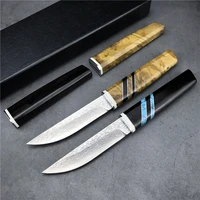 japanese style fixed blade knife forged vg10 damascus steel wood samurai outdoor tactical hunting survival knives collection