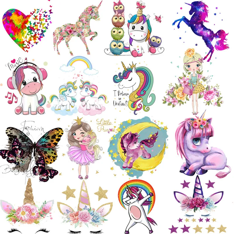 Аппликация в виде единорога хиппи термоклейкие нашивки для одежды на одежду