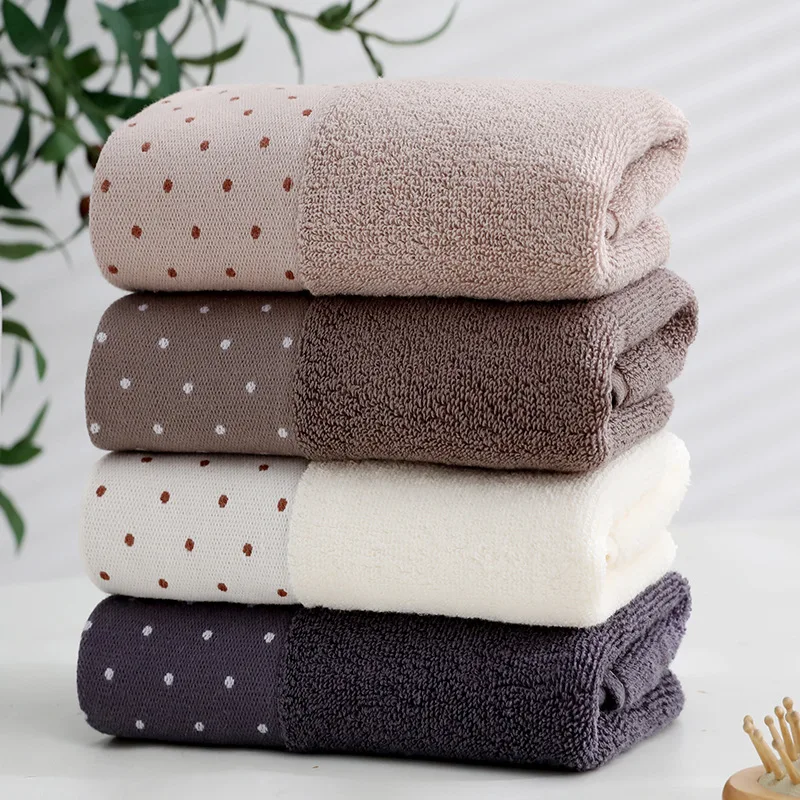 2pcs 34*74 cm Face towel Super soft long stapled cotton face excellent water-absorbing quality dots pattern | Дом и сад