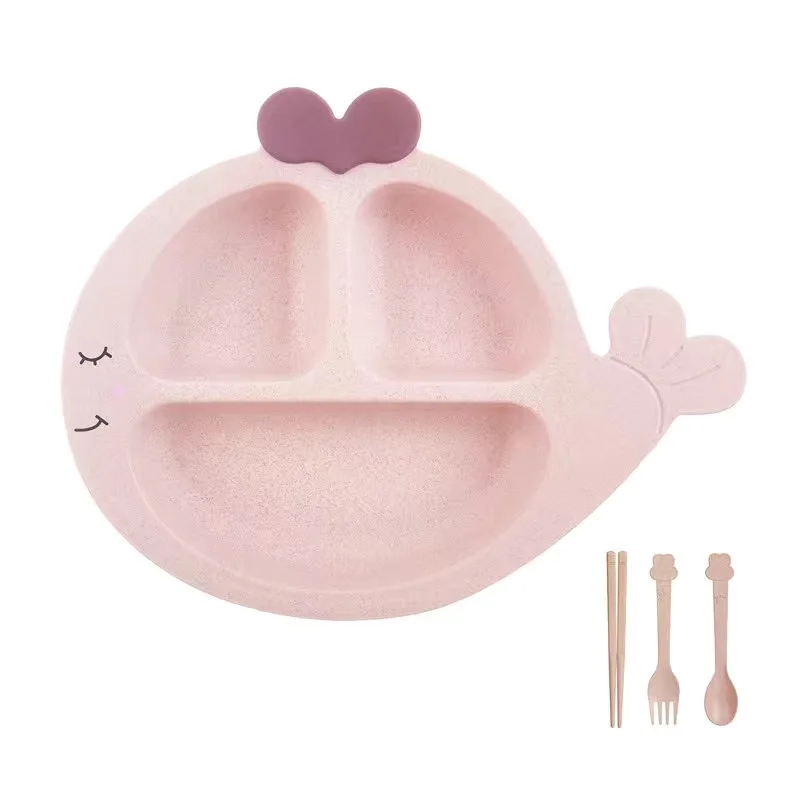 

Children's Tableware Plates For Food Kids Feeding Dishes Set Baby Crockery Kid Spoon Fork Bowl Toddlers Eating Dishware Plate