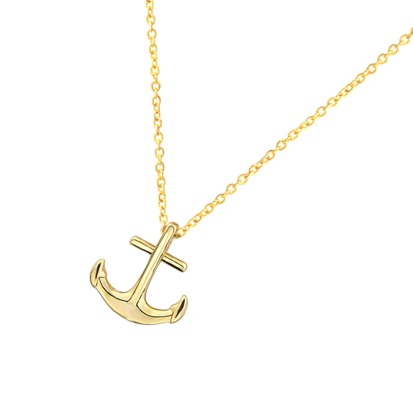 

Fashion stainless steel Pirate Ship necklace for Women Anchor Gold Color Chain Statement Necklace Jewelry collar mujer