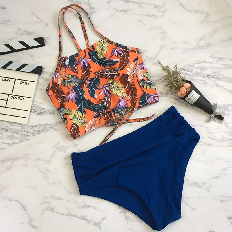 Сексуальный комплект бикини с высокой талией 2020 плюс размер купальник женский