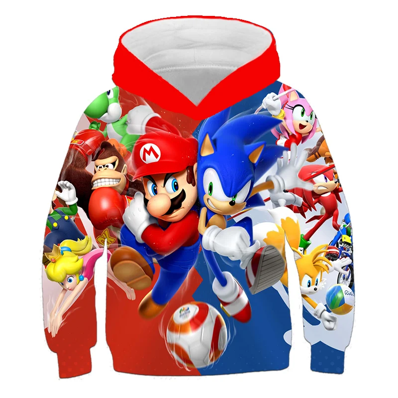 

Boys And girls 3D Animation Printed Sweatshirt Long Sleeve Hooded Sweater Cartoon Casual Top Autumn Fashion Clothes 4-14t