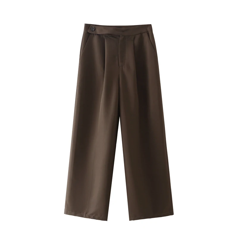 

Spring and autumn women's casual solid color high-waist pants