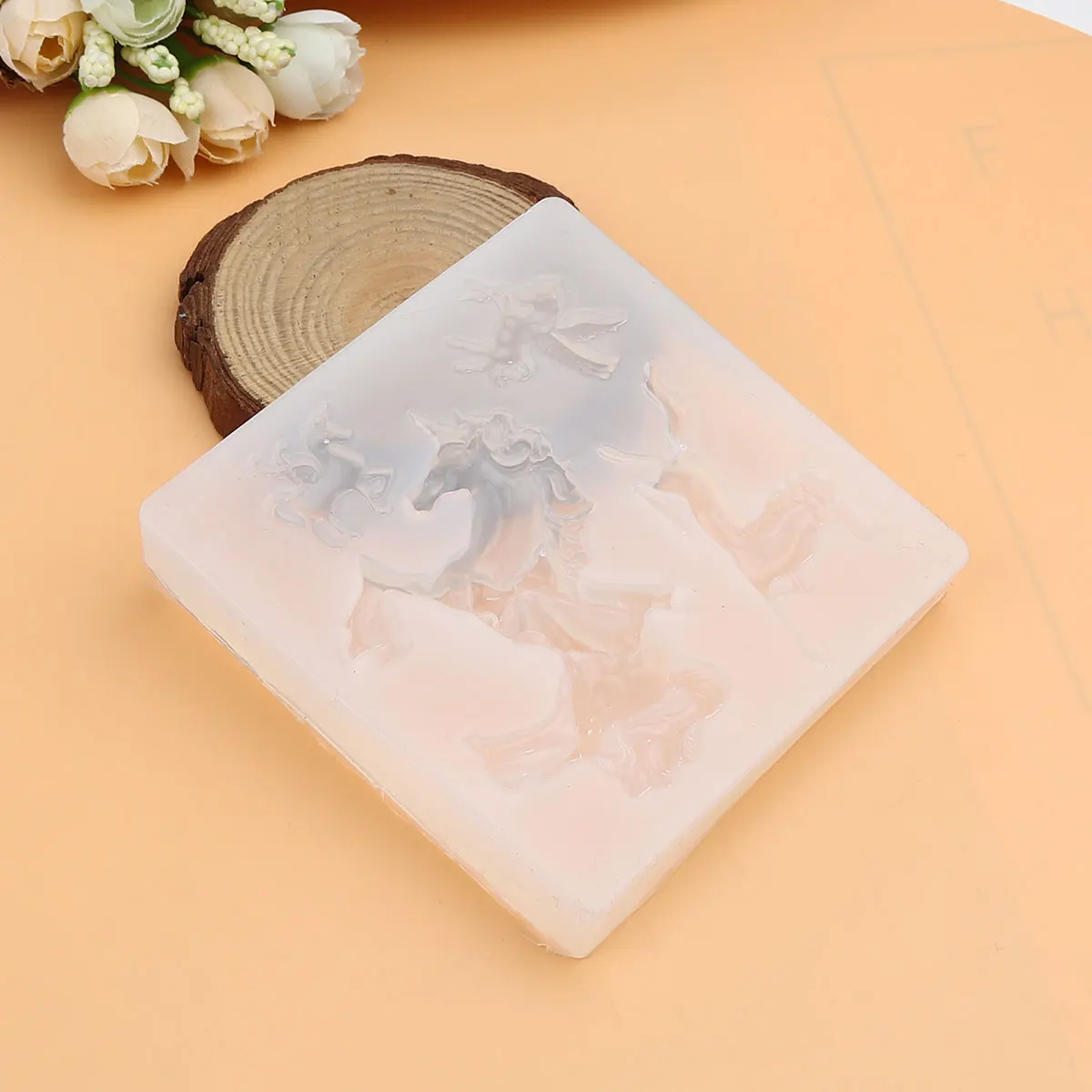 

1 Piece White Unicorn Pattern Square Crystal Epoxy Silicone Resin Mold For Jewelry Making DIY Accessories Art Decoration 92x92mm