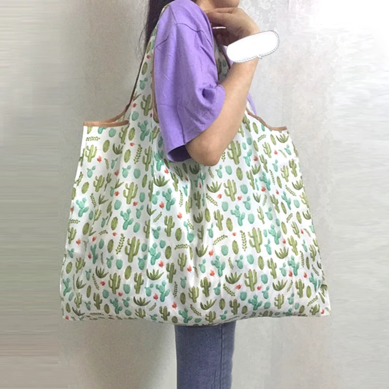 

25PCS / LOT New Lady Foldable Recycle Shopping Bag Eco Reusable Shopping Tote Bag Cartoon Floral Fruit Vegetable Grocery