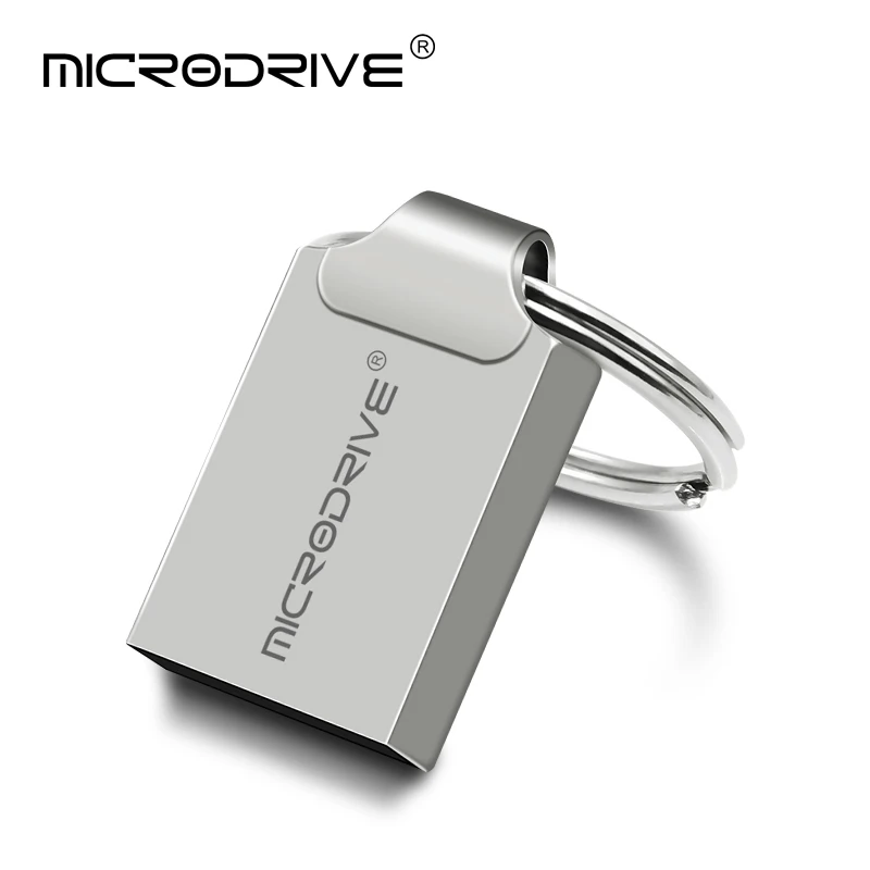 Серебристый Usb Flash Drive 64gb Super Mini Usb Stick 128gb Pen Drive 16gb 8gb 4gb Memory Stick Usb 2.0 Metal Pendrive 32gb Free Custom Logo - Цвет: Серебристый