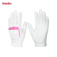 1 pcs mesh sheepskin leather golf gloves women antislip breathable single left or right hand gloves winter white pink golfgloves