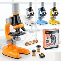 children biological microscope toys led microscope kit lab 100x 400x 1200x home school science educational toy for kids gift