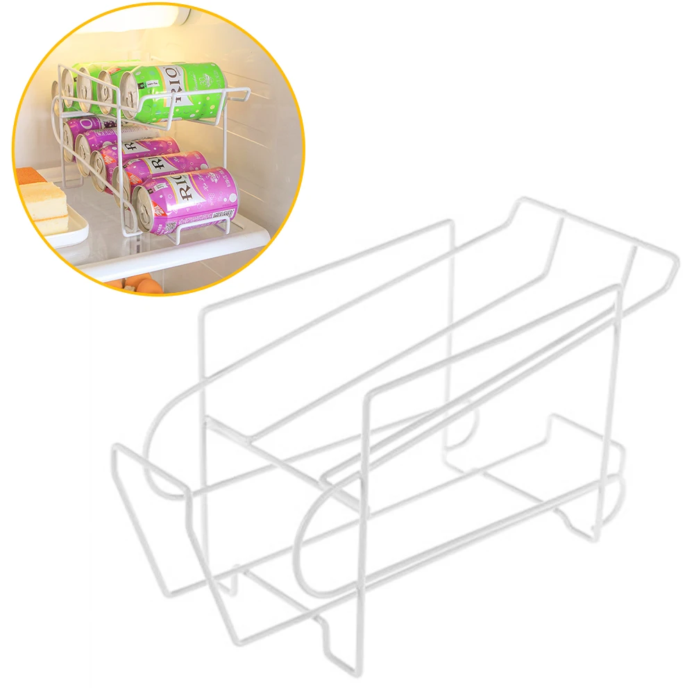

Double-layer Can Storage Rack Beer Soda Drink Can Fridge Drink Bottle Holder Kitchen Storage Box Organizer Kitchen Accessories
