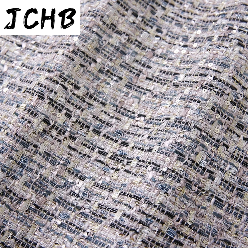 

autumn spring 2021 women plaid tweed buttons tassel sequins bodycon skirts y551