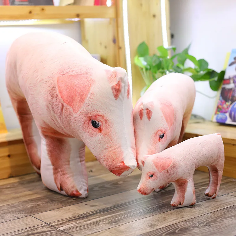 Имитация свиньи Печать Подушка постоянный розовый поросенок мягкое плюшевое