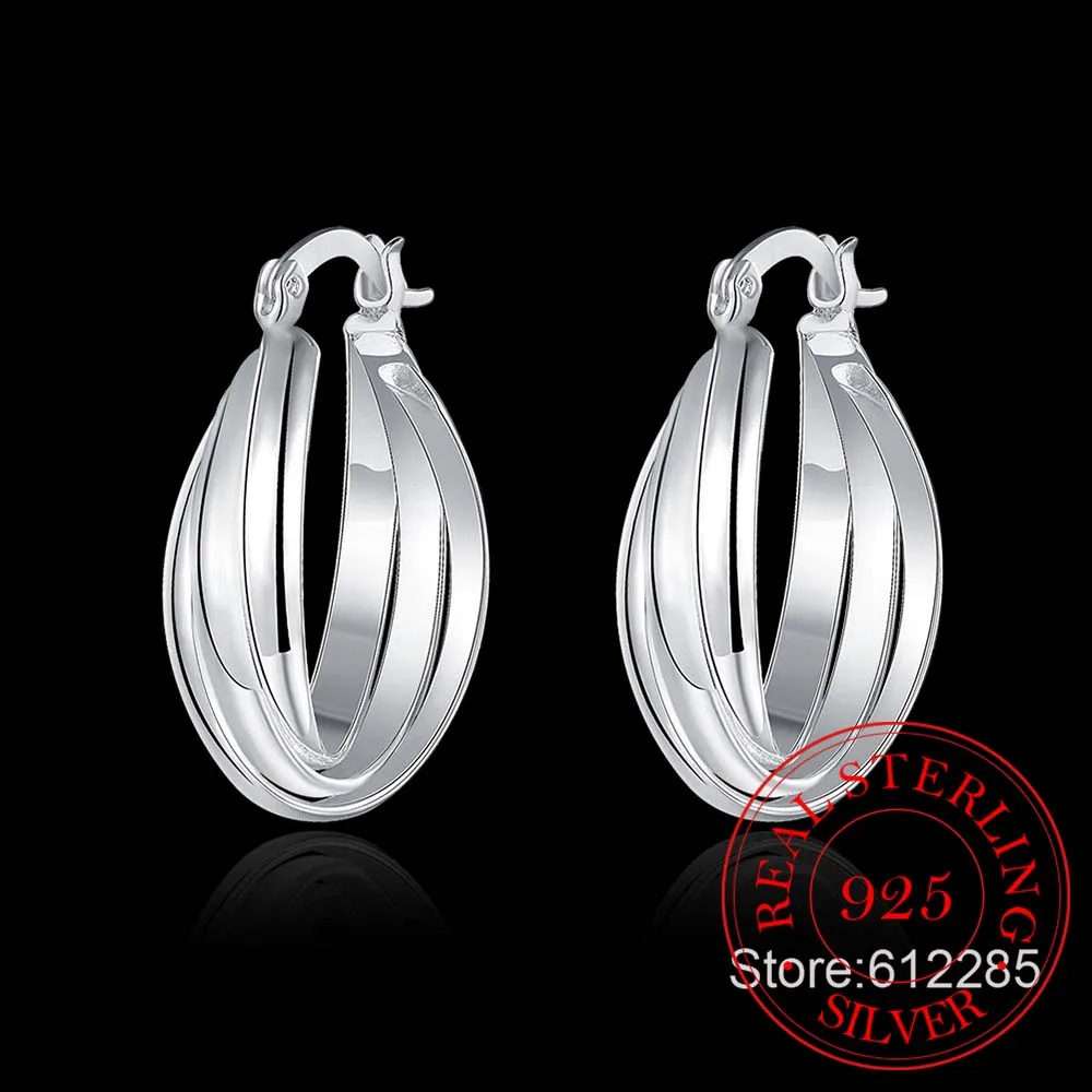 Женские серьги кольца из серебра 925 пробы модные корейские винтажные милые для