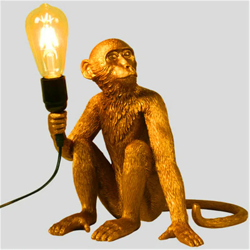 Gold Tabel lamp Современные Полимерные светодиодные подвесные лампы, скандинавские лампы с обезьяной, подвесные светильники для гостиной, спальни, ресторана, бара, Кухонные светильники, светильник - Цвет корпуса: Gold Tabel lamp