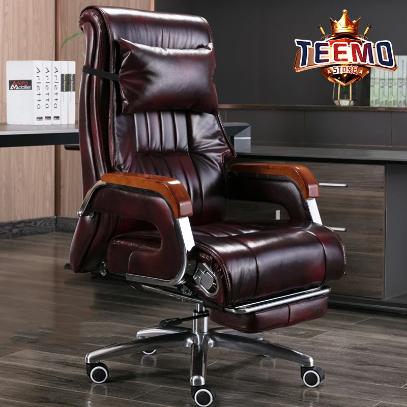 

Top natural leather boss chair comfortable massage reclining chair business office chair advanced computer chair swivel chair