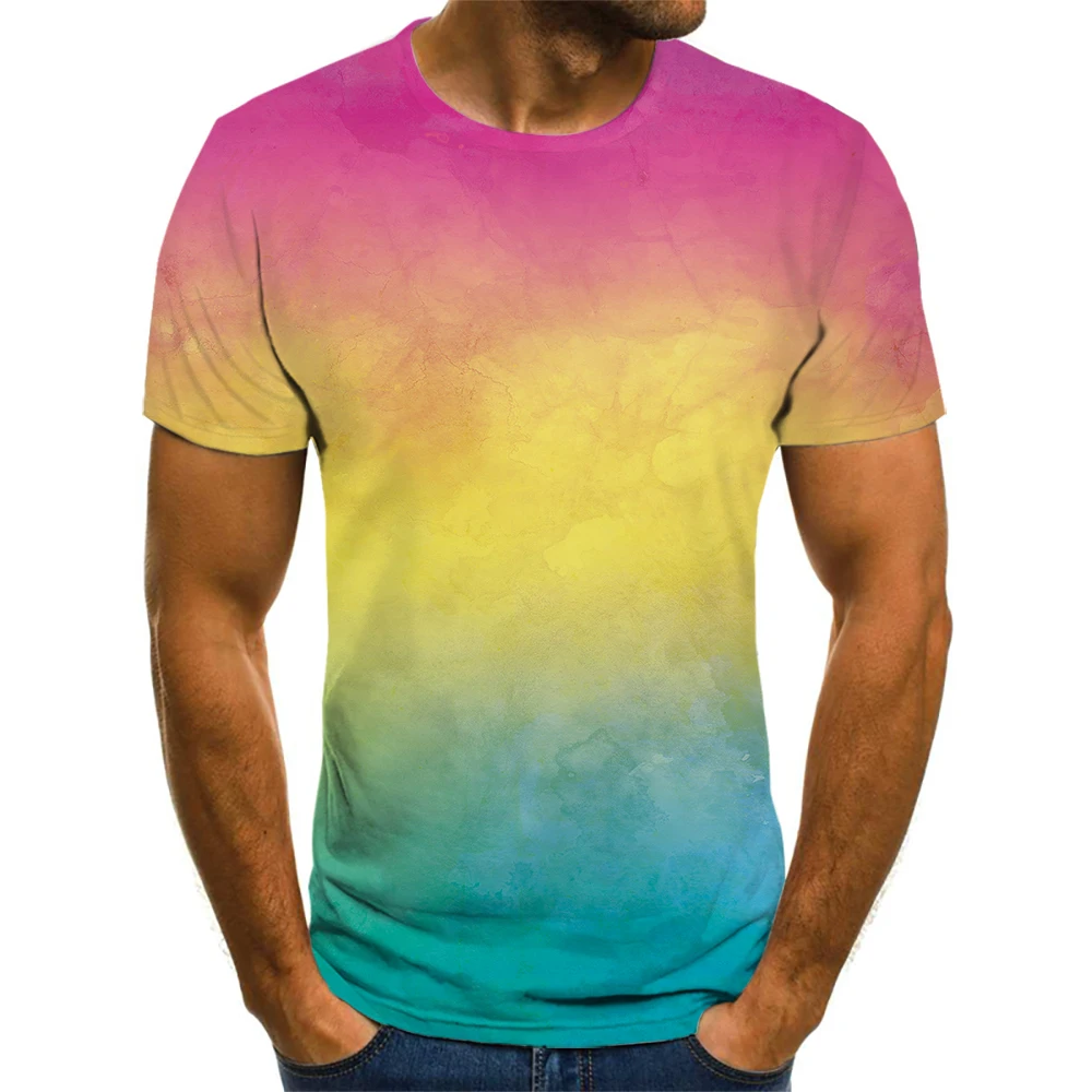 

2021 Summer New Best Selling Watercolor Hot Graphicst T-Shirt Printed Neutral Colored Geometry Versatile Oversized T-Shirt