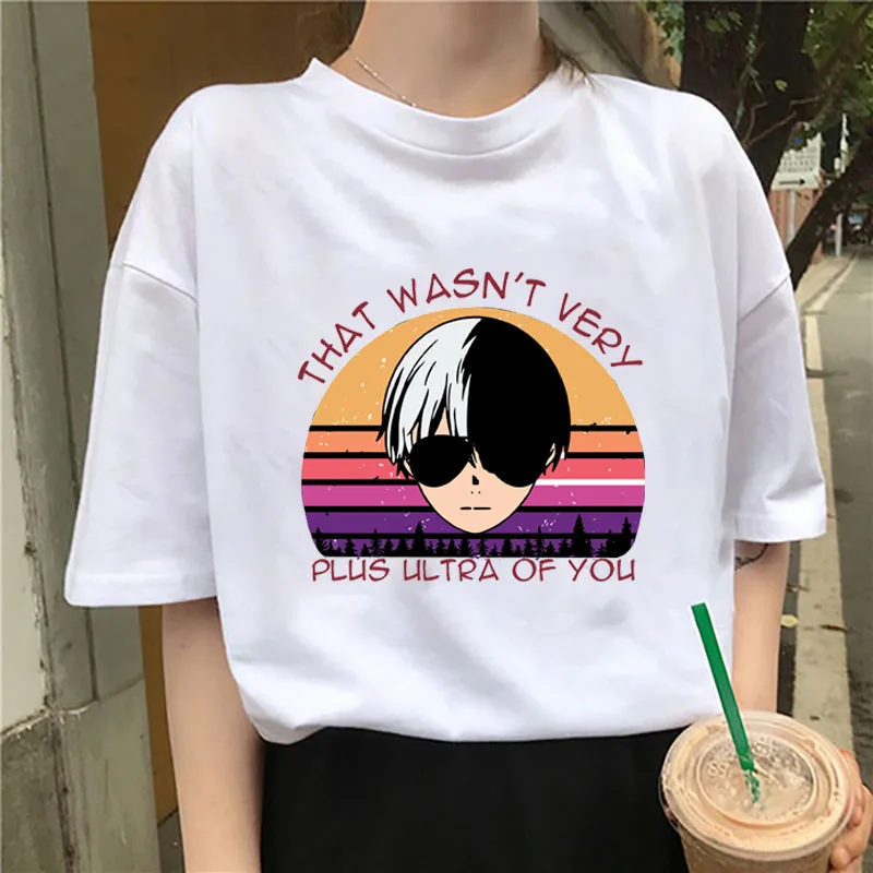 

2021 My Hero Academia Print T Shirt Short Sleeve Round Neck for Women Men