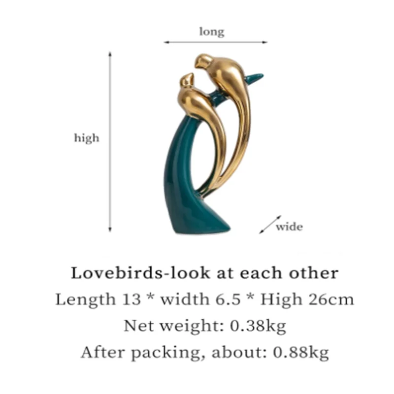 

Animal Sculpture Abstract Ornaments Ceramic Love Bird Statues Creative Design Countertop Vase Living Room Decoration