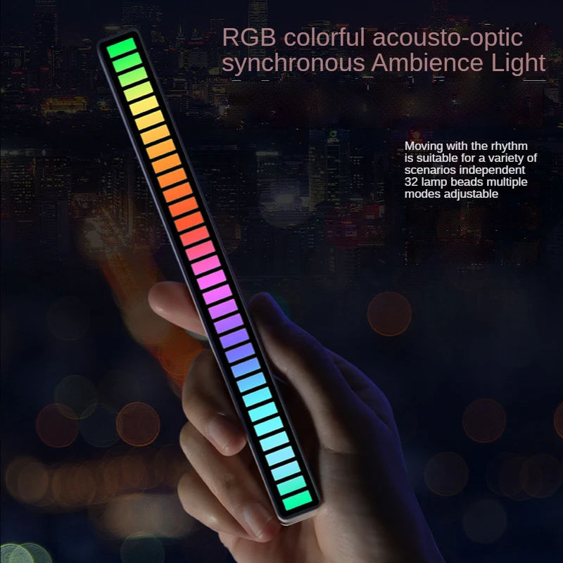 

Music Rhythm RGB Led Atmosphere Light for Car Computer Desk Decoration Lamp Sound Control Noise Reduction USB Sale Portable