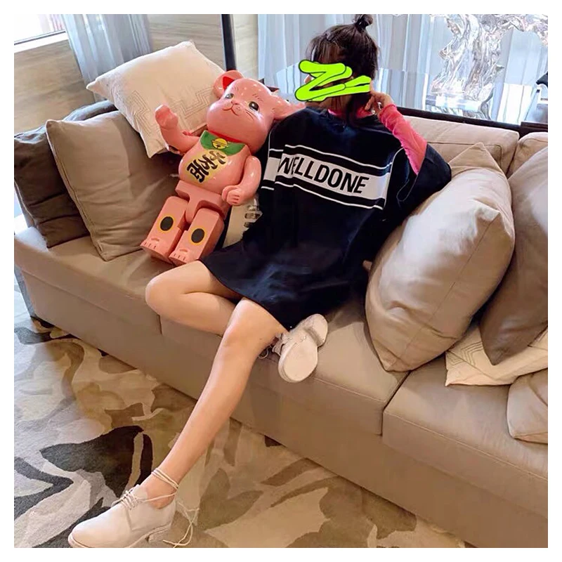 

3M Reflective Oversized WELLDONE T Shirt Men Women Skateboard High Quality We11 Done cotton T-shirts o-neck Top Tees