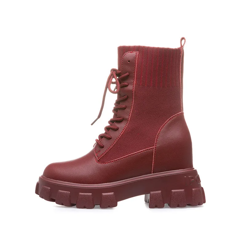 Осенне-зимние новые мартинсы женские высокие ботинки женская