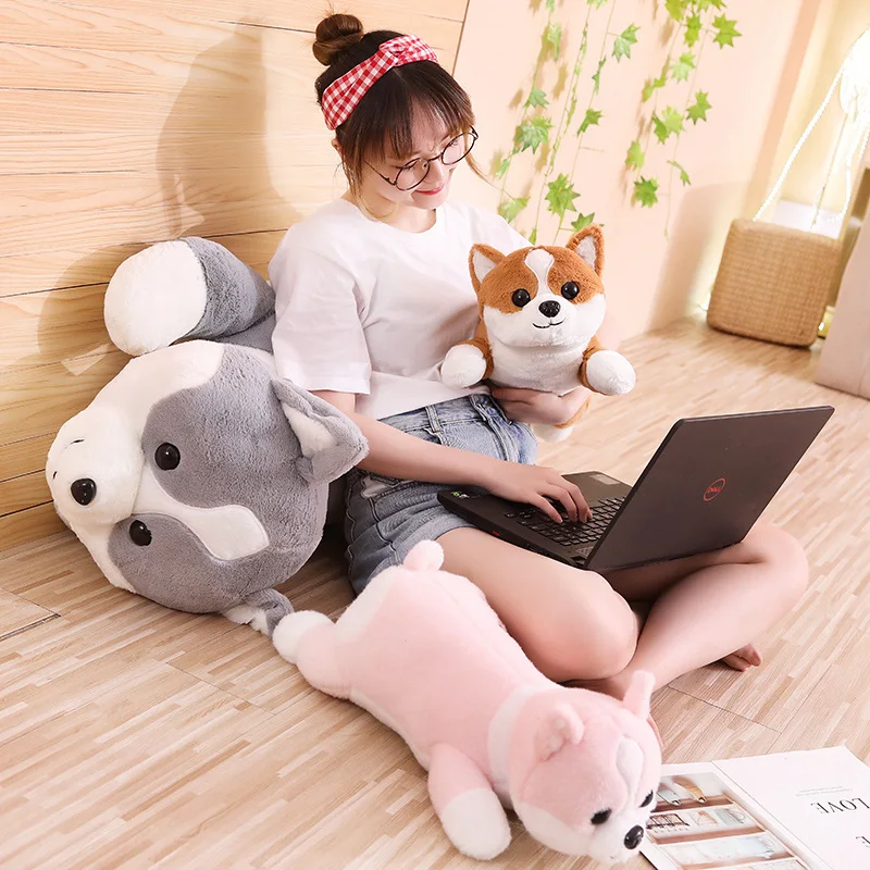 55/95cm Lovely Dog Plush Toy Stuffed Soft Animal Cartoon Pillow Best Gift for Kids Children | Дом и сад