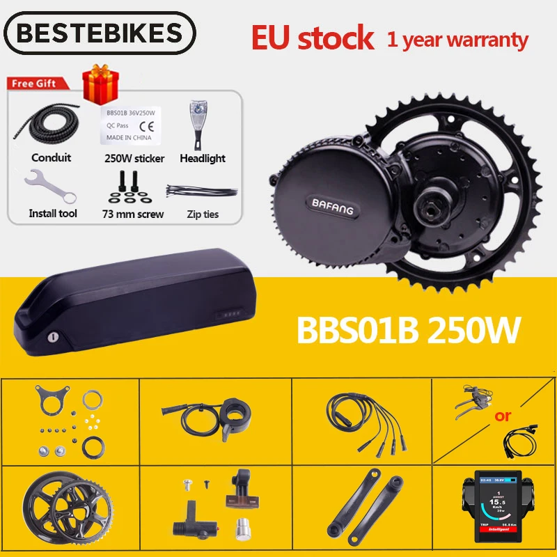 Bafang Moter BBS01B BBS01 36V 250W мотор среднего привода 8fun комплект преобразования