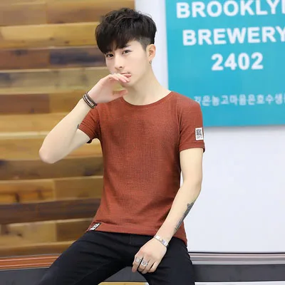 

Collar cotton short-sleeved T-shirt youth Korean version of the self-cultivation trend half-sleeve men's clothing