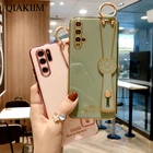 Чехол с покрытием для Huawei Nova 5T, 8 Pro, 7i, 6 SE, 5i, 5, 4, 4E, 3, 3i, 2S, наплечный ремень, гальванизированный, держатель, подставка, чехол для телефона